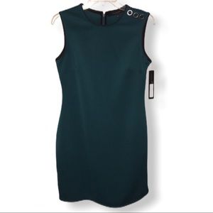 Andrew Marc Round Neck Sheath Sleeveless D…